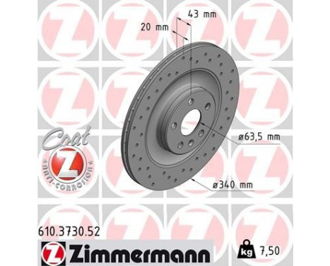 Brake Disc SPORT BRAKE DISC COAT Z 610.3730.52 Zimmermann, Image 2