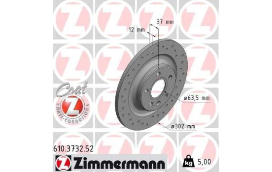 Brake Disc SPORT BRAKE DISC COAT Z 610.3732.52 Zimmermann
