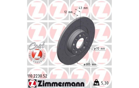 Brake disc SPORT BRAKE DISC Z 110.2230.52 Zimmermann