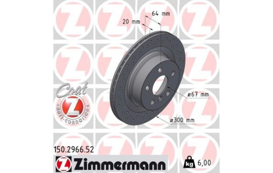 Brake disc SPORT BRAKE DISC Z 150.2966.52 Zimmermann