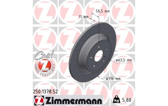 Brake disc SPORT BRAKE DISC Z 250.1378.52 Zimmermann