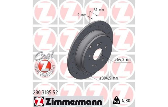 Brake disc SPORT BRAKE DISC Z 280.3185.52 Zimmermann