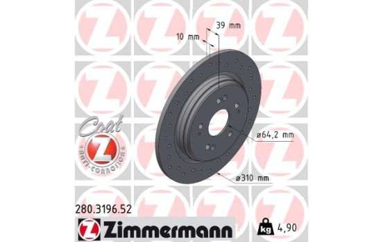 Brake disc SPORT BRAKE DISC Z 280.3196.52 Zimmermann