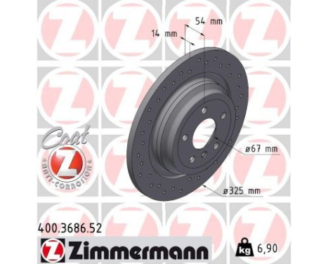 Brake disc SPORT BRAKE DISC Z 400.3686.52 Zimmermann