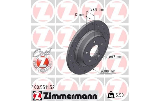 Brake disc SPORT BRAKE DISC Z 400.5511.52 Zimmermann