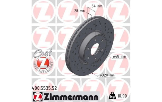 Brake disc SPORT BRAKE DISC Z 400.5535.52 Zimmermann
