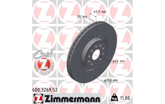 Brake disc SPORT BRAKE DISC Z 600.3269.52 Zimmermann