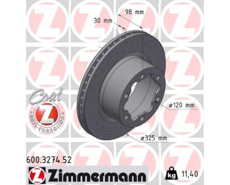 Brake disc SPORT BRAKE DISC Z 600.3274.52 Zimmermann