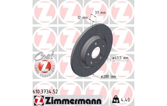 Brake disc SPORT BRAKE DISC Z 610.3734.52 Zimmermann