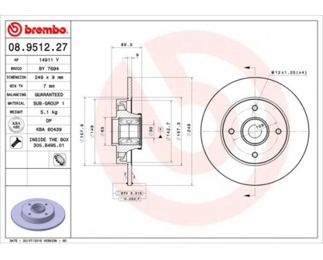 Brake Disc Stabiliser DISC LINE 08.9512.27 Brembo, Image 2