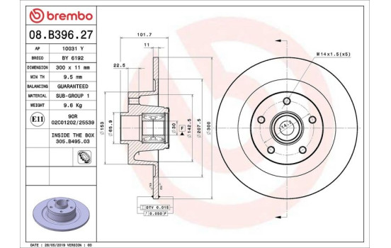 Brake Disc Stabiliser DISC LINE 08.B396.27 Brembo