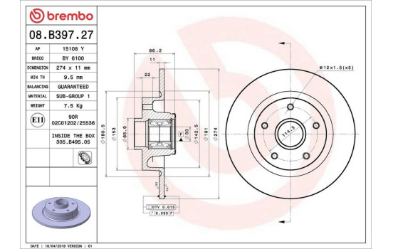 Brake Disc Stabiliser DISC LINE 08.B397.27 Brembo