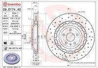 Brake Disc TWO-PIECE DISCS LINE 09.D174.43 Brembo