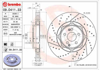 Brake Disc TWO-PIECE DISCS LINE 09.D411.33 Brembo