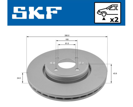 Brake disc VKBD 80010 V2 SKF, Image 2