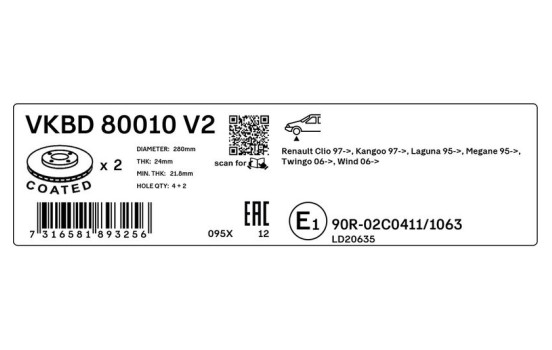 Brake disc VKBD 80010 V2 SKF, Image 3