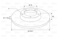 Brake disc X1 CIT JUMPER 197023 Valeo