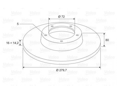 Brake disc X1 CIT JUMPER 197023 Valeo