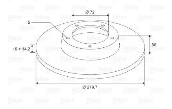 Brake disc X1 CIT JUMPER 197023 Valeo