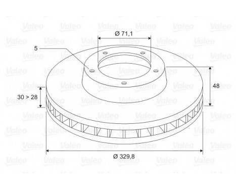 Brake disc X1 PEU 407 197046 Valeo