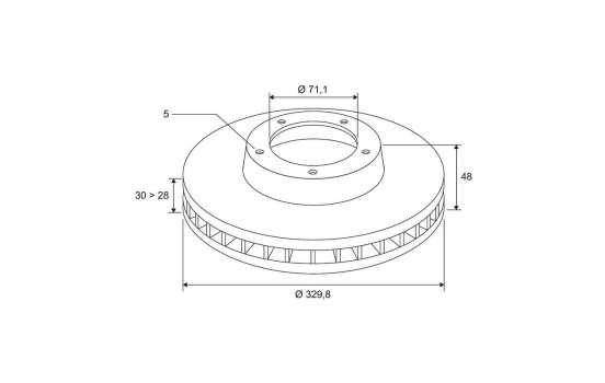 Brake disc X1 PEU 407 197046 Valeo, Image 2