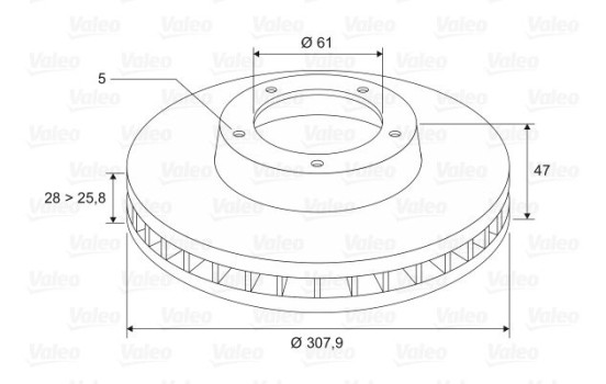Brake disc X1 REN ESPACE IV 197079 Valeo