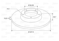 Brake disc X2 FIA FIORINO UNO PANDA 186151 Valeo