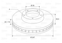 Brake disc X2 TOY AYGO 197047 Valeo
