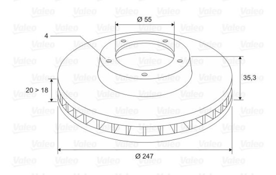 Brake disc X2 TOY AYGO 197047 Valeo