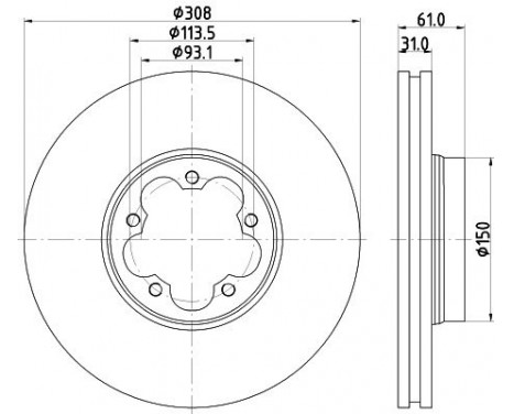 Brake discs 8DD 355 122-801 Hella