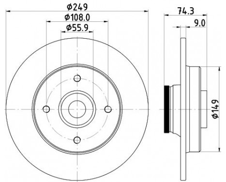 Brake discs 8DD 355 123-301 Hella