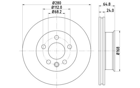 Brake discs 8DD 355 127-061 Hella