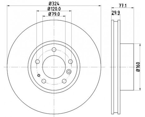 Brake discs 8DD 355 127-101 Hella