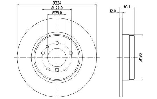 Brake discs 8DD 355 127-111 Hella