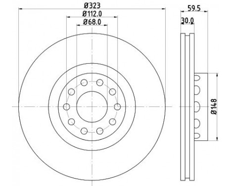 Brake discs 8DD 355 127-421 Hella