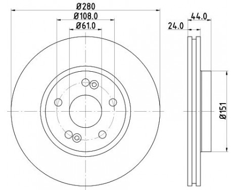 Brake discs 8DD 355 127-741 Hella