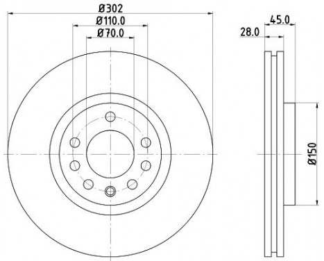 Brake discs 8DD 355 127-831 Hella