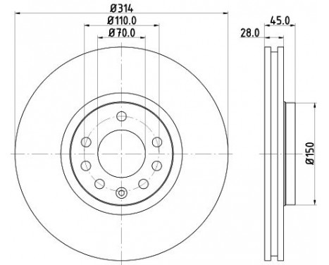 Brake discs 8DD 355 127-851 Hella