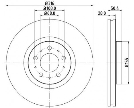 Brake discs 8DD 355 128-191 Hella