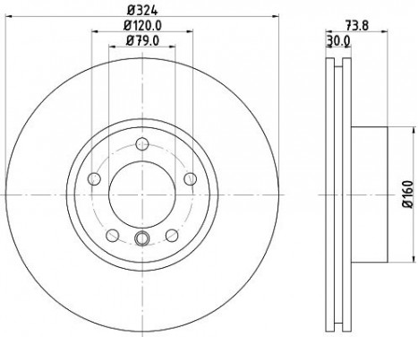 Brake discs - HC 8DD 355 127-621 Hella