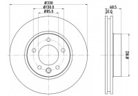 Brake discs - HC 8DD 355 128-051 Hella