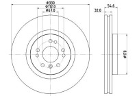 Brake discs - HC 8DD 355 128-581 Hella