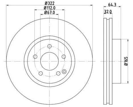 Brake discs - HC 8DD 355 129-521 Hella