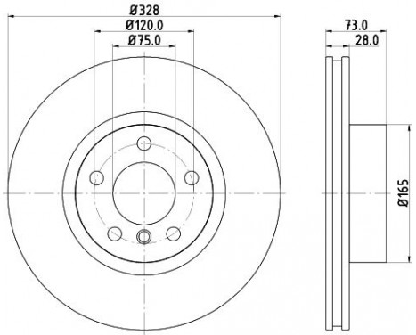 Brake discs - HC 8DD 355 129-631 Hella