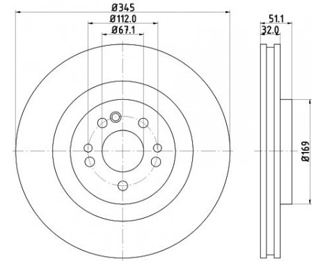 Brake discs - HC 8DD 355 129-741 Hella