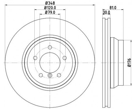 Brake discs - HC 8DD 355 129-781 Hella