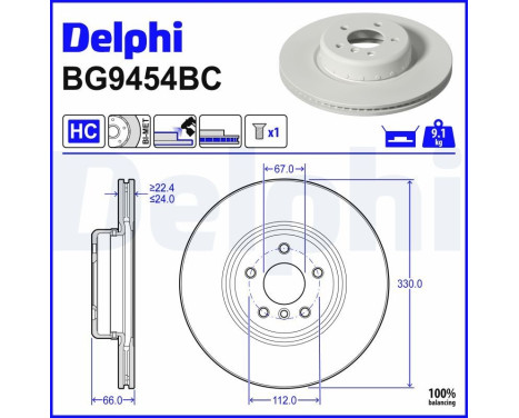 DISQUE DE FREIN BI METALLIQUE UNITA BG9454BC Delphi