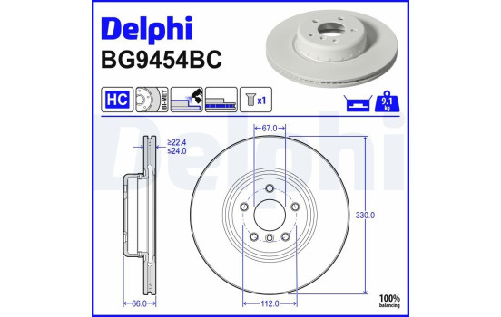 DISQUE DE FREIN BI METALLIQUE UNITA BG9454BC Delphi
