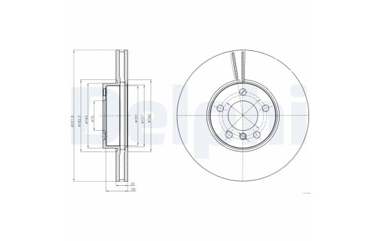 DISQUE DE FREIN UNITAIRE BG9061 Delphi