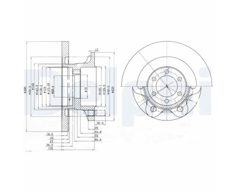DISQUE DE FREIN UNITAIRE BG9722 Delphi